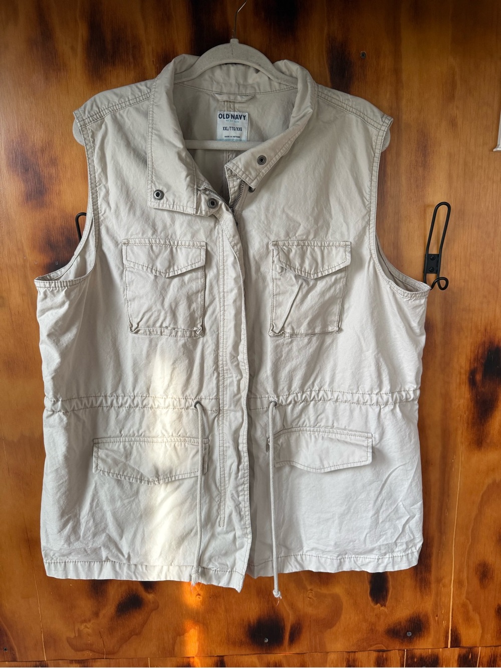 Old Navy Light Cream Utility Vest with Front Pockets